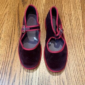 Velvet Burgundy Shoes